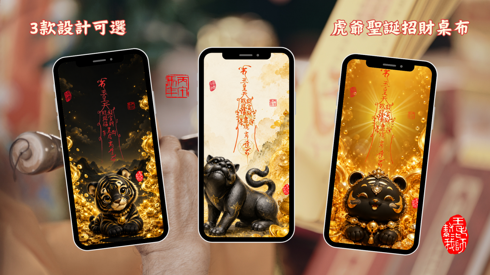 王老師幫幫我-2026丙午年王老師持咒加持・招財符桌布